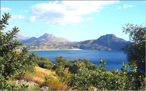 Plakias: View of the bay from Villa Phoenix